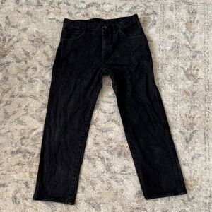 Vintage Mens Rustler Black Denim Jeans 34” x 29”